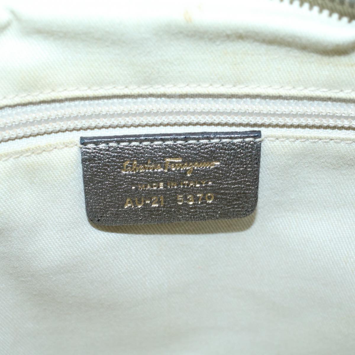 Salvatore Ferragamo Gancini Shoulder Bag Leather Champagne Gold Auth 59994
