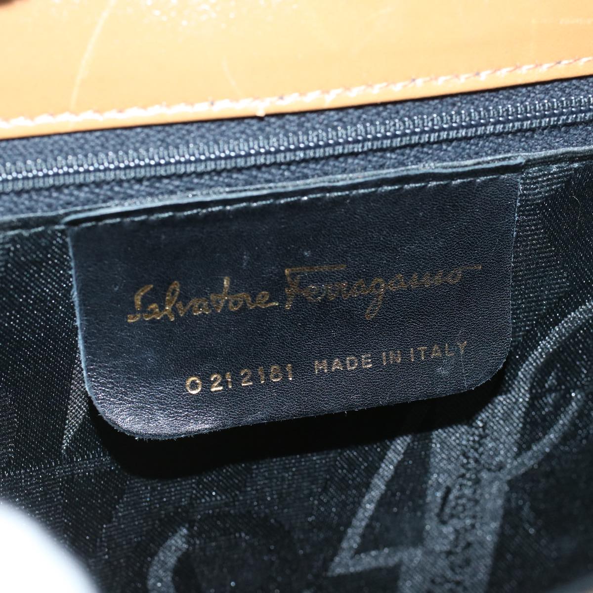 Salvatore Ferragamo Gancini Hand Bag Leather Brown Auth 59995