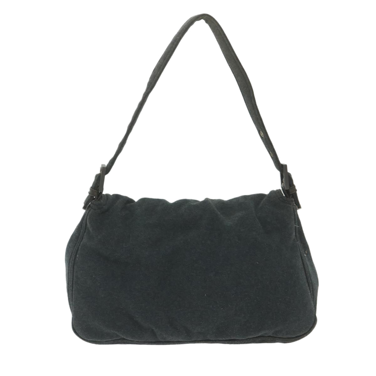 FENDI Mamma Baguette Shoulder Bag Cotton Gray 2321 26325 008 Auth 59998 - 0