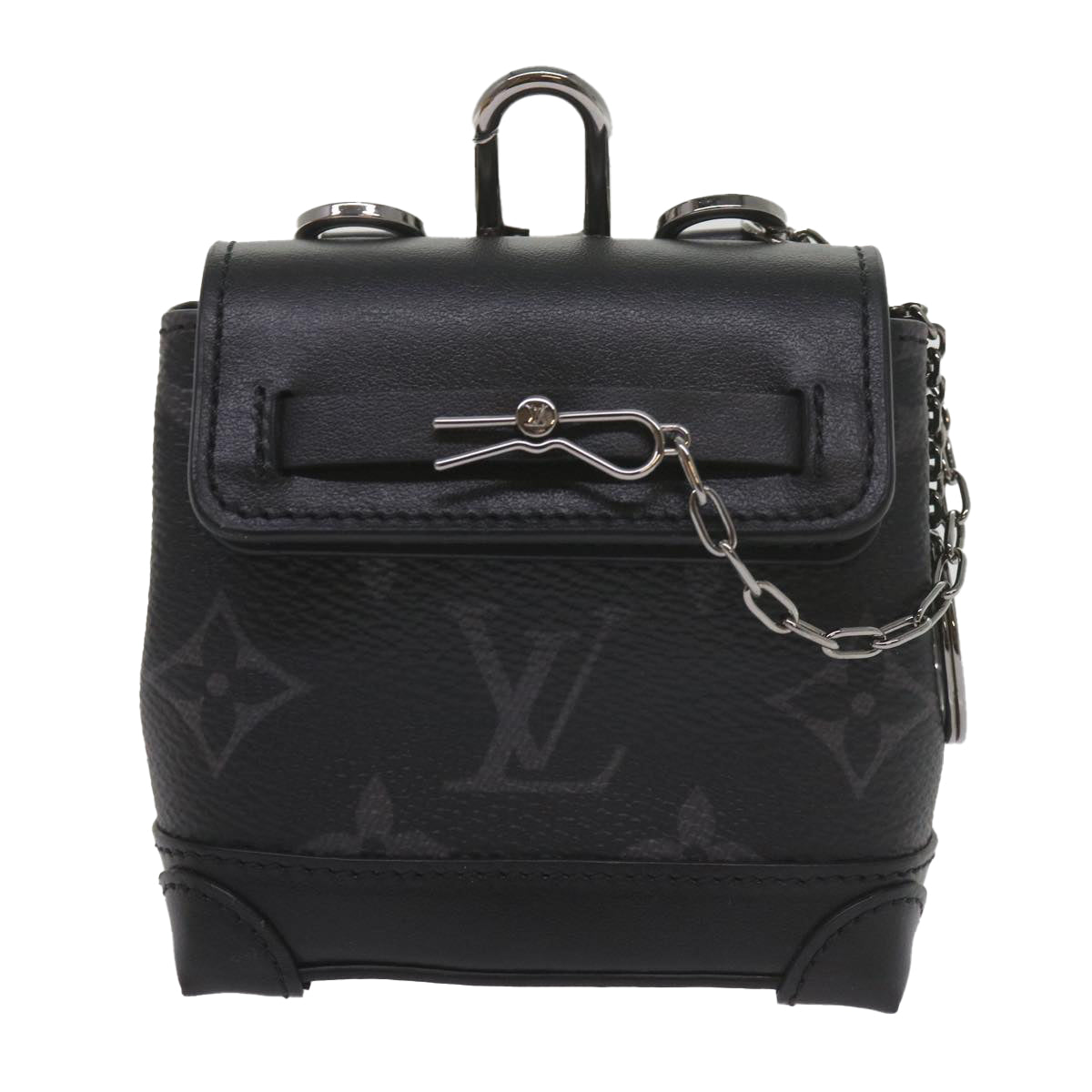 LOUIS VUITTON Monogram Eclipse Mini Steamer Pouch M00340 LV Auth 60001S