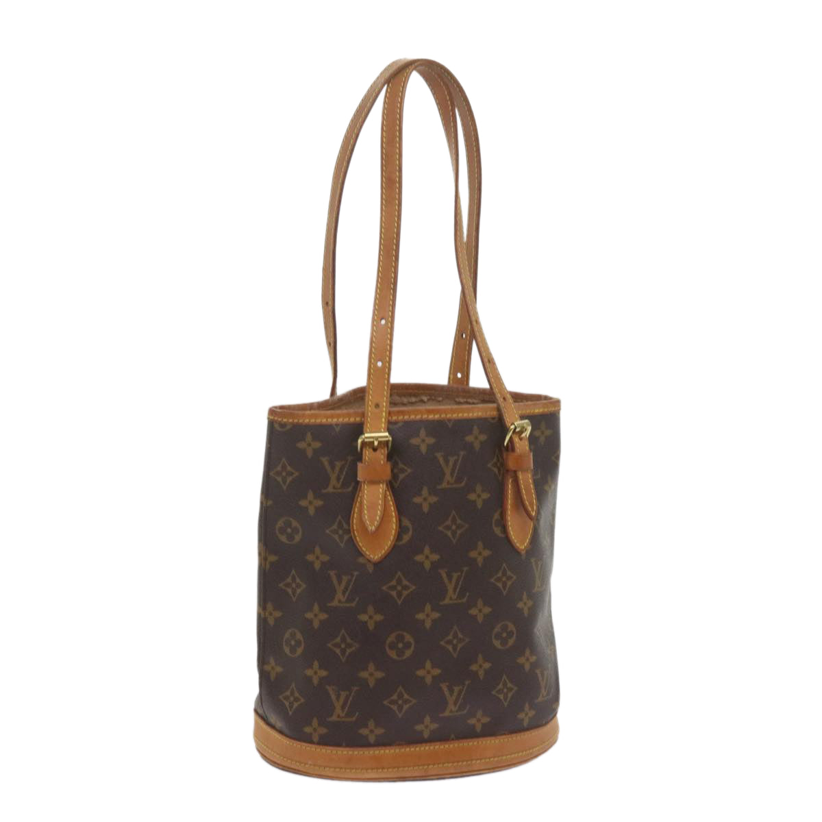 LOUIS VUITTON Monogram Bucket PM Shoulder Bag M42238 LV Auth 60006