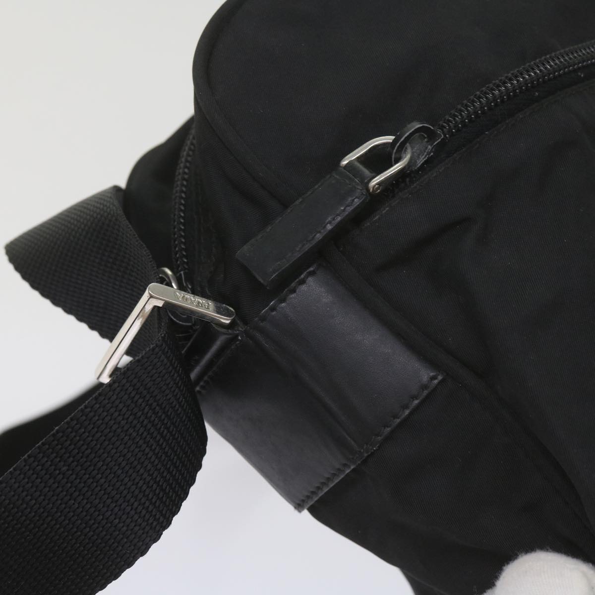 PRADA Shoulder Bag Nylon Black Auth 60009