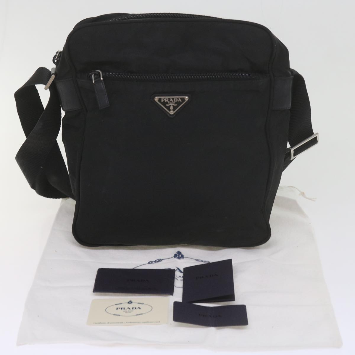 PRADA Shoulder Bag Nylon Black Auth 60009