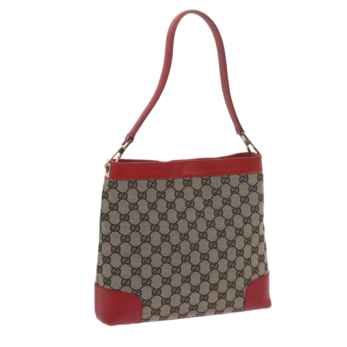 GUCCI GG Canvas Shoulder Bag Beige Red 001 4231 Auth 60012