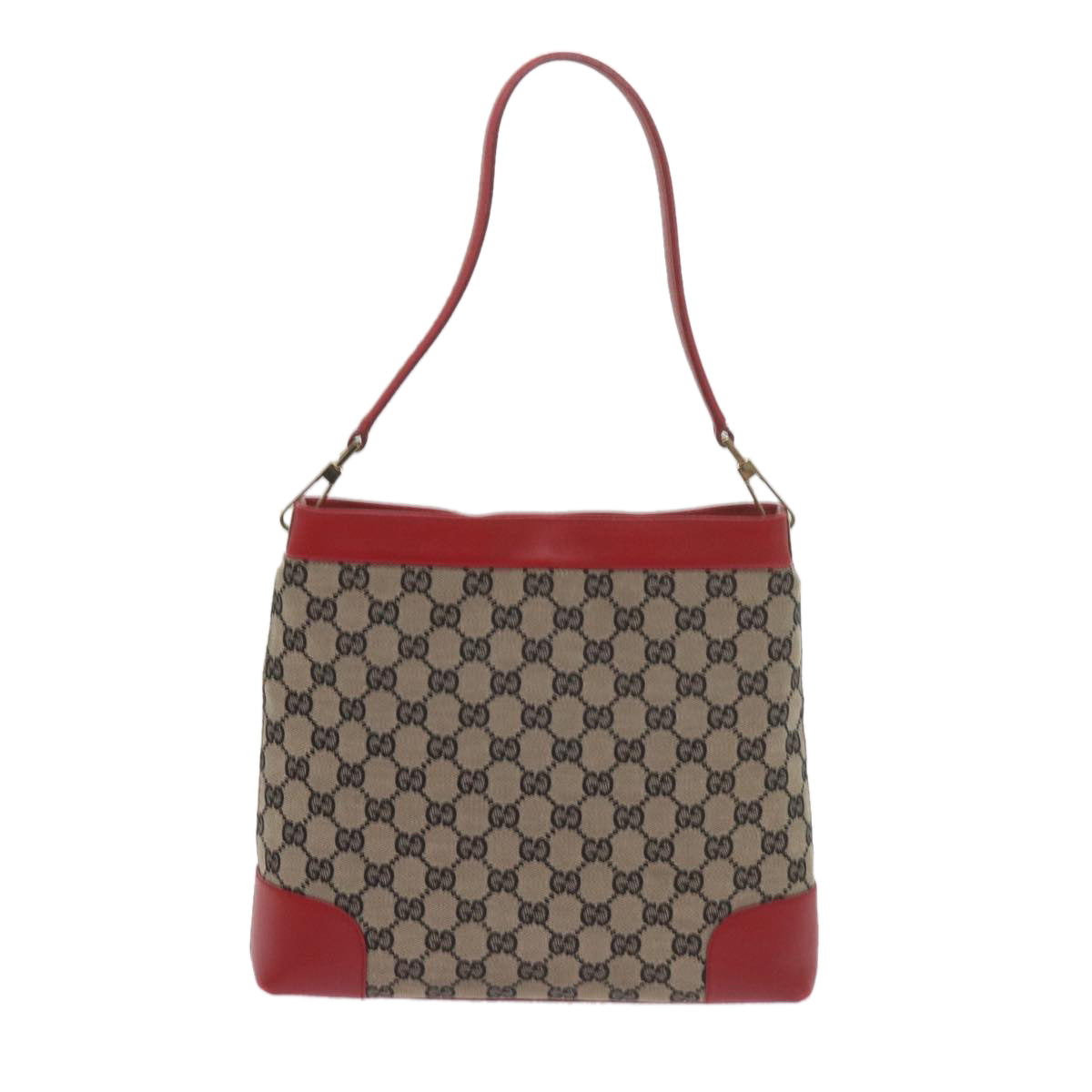 GUCCI GG Canvas Shoulder Bag Beige Red 001 4231 Auth 60012