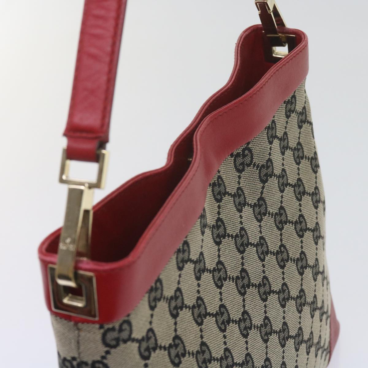 GUCCI GG Canvas Shoulder Bag Beige Red 001 4231 Auth 60012