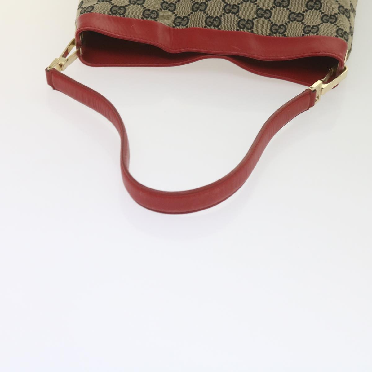 GUCCI GG Canvas Shoulder Bag Beige Red 001 4231 Auth 60012