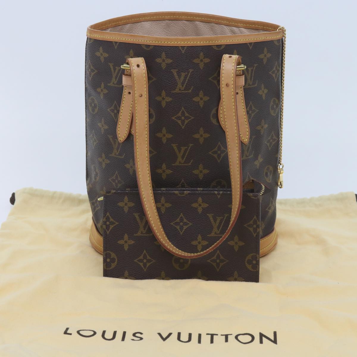 LOUIS VUITTON Monogram Bucket PM Shoulder Bag M42238 LV Auth 60017A