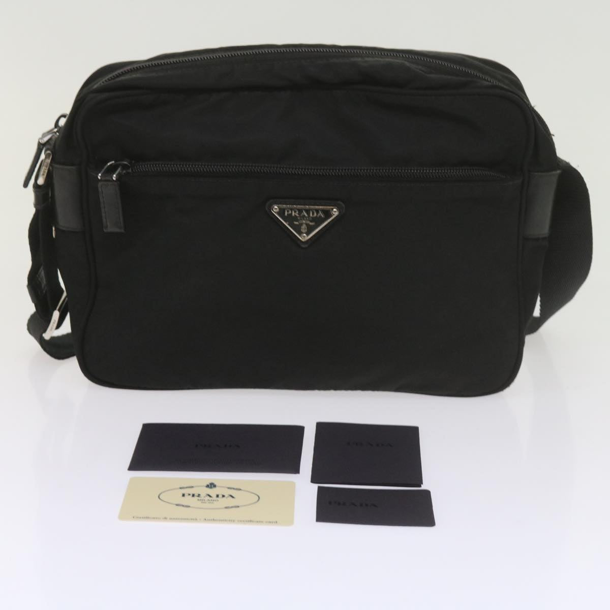 PRADA Shoulder Bag Nylon Black Auth 60028