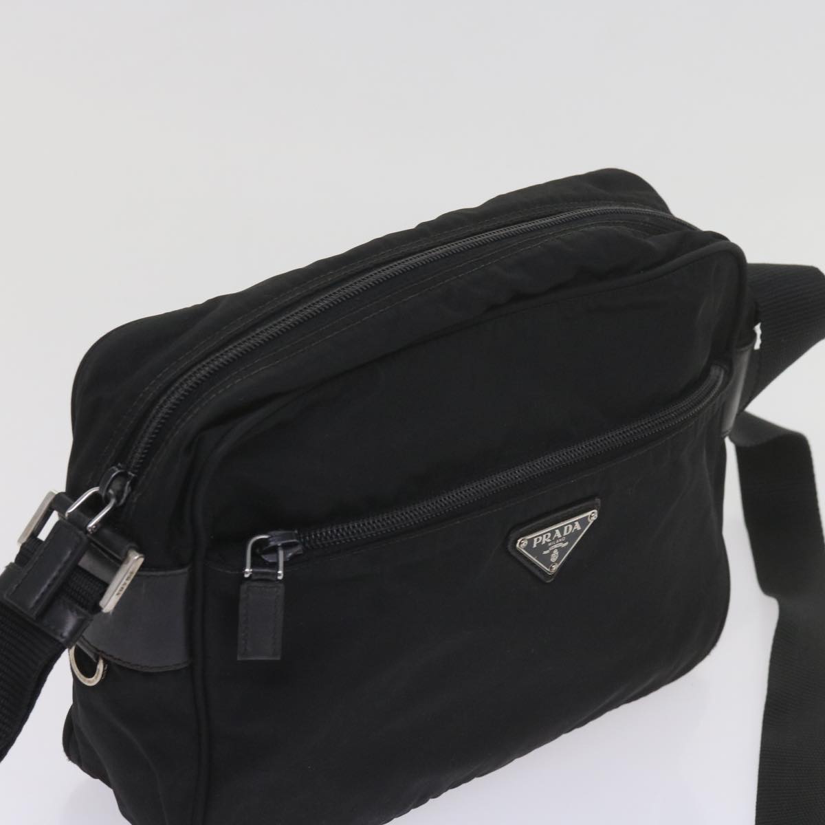 PRADA Shoulder Bag Nylon Black Auth 60028