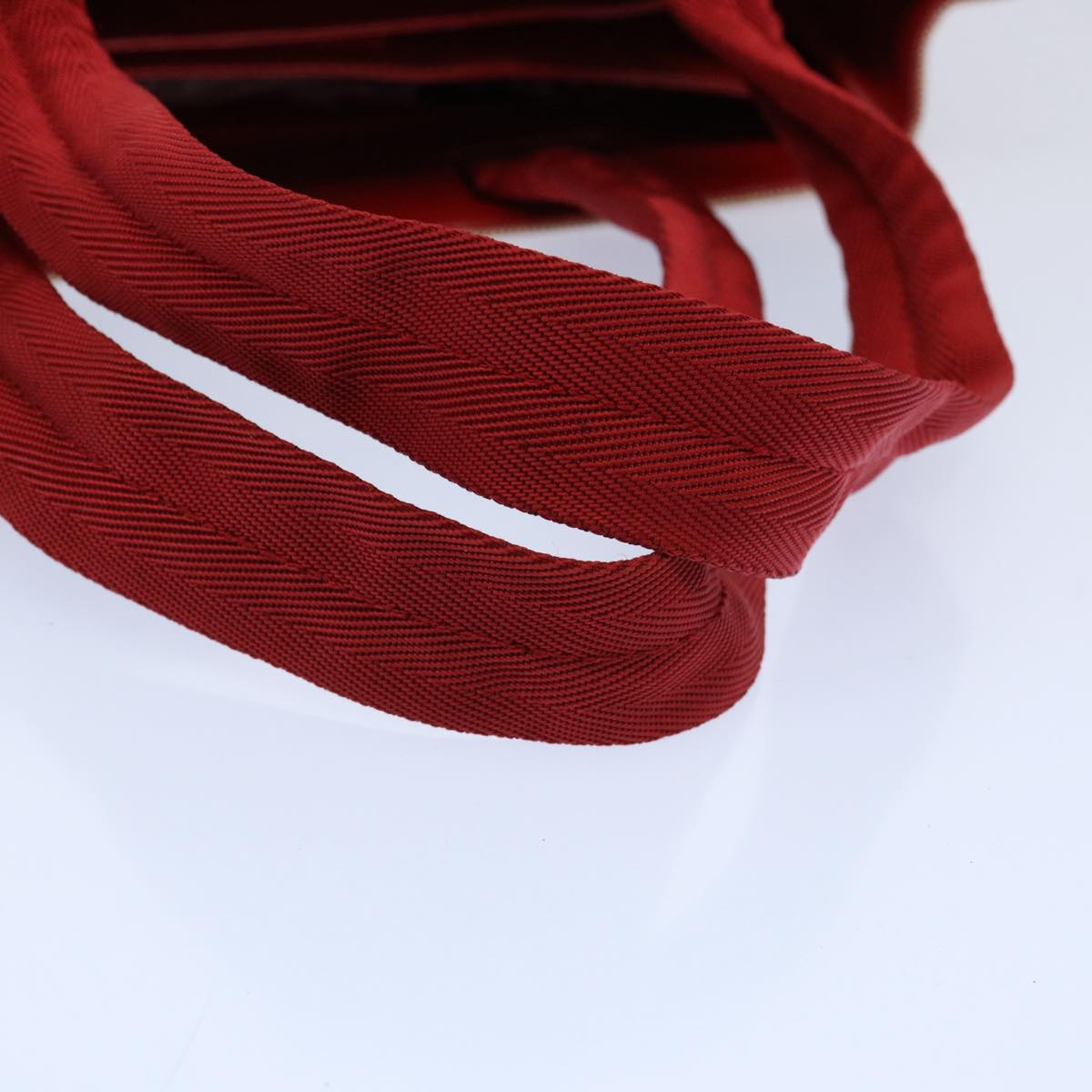 PRADA Sports Hand Bag Canvas Beige Red Auth 60037