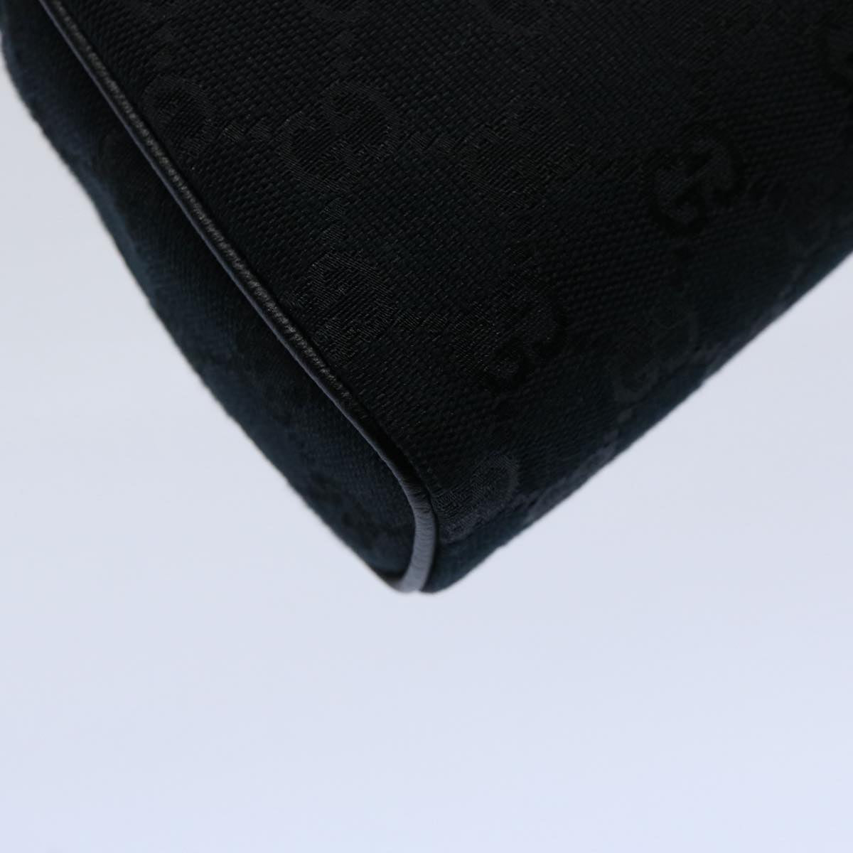 GUCCI GG Canvas Pouch Black 145750 Auth 60060A