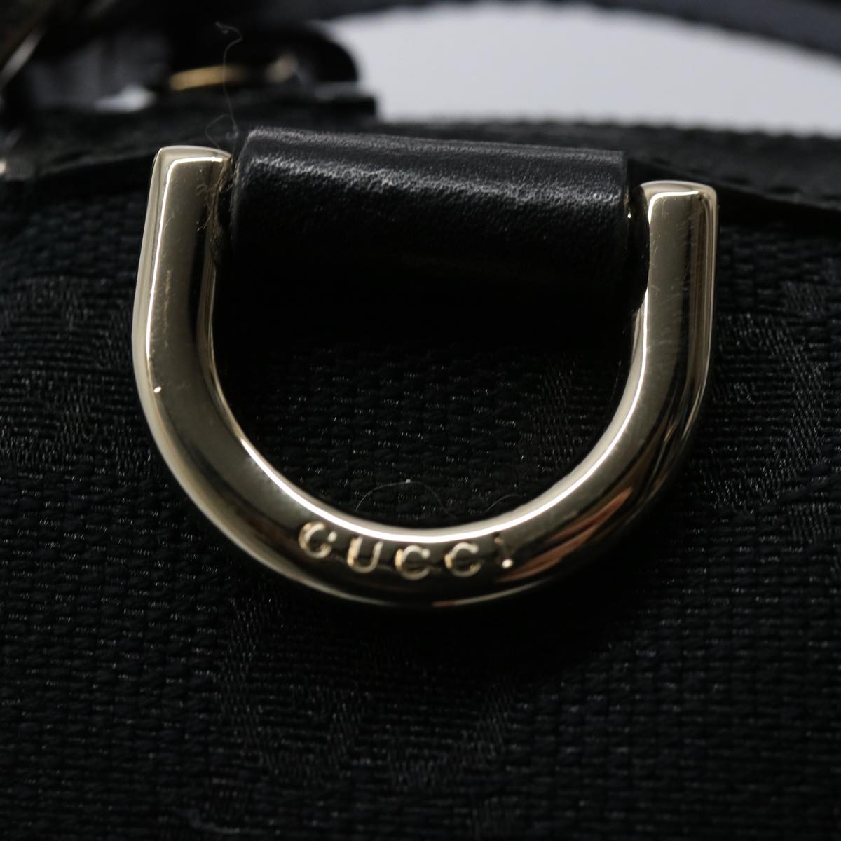 GUCCI GG Canvas Pouch Black 145750 Auth 60060A