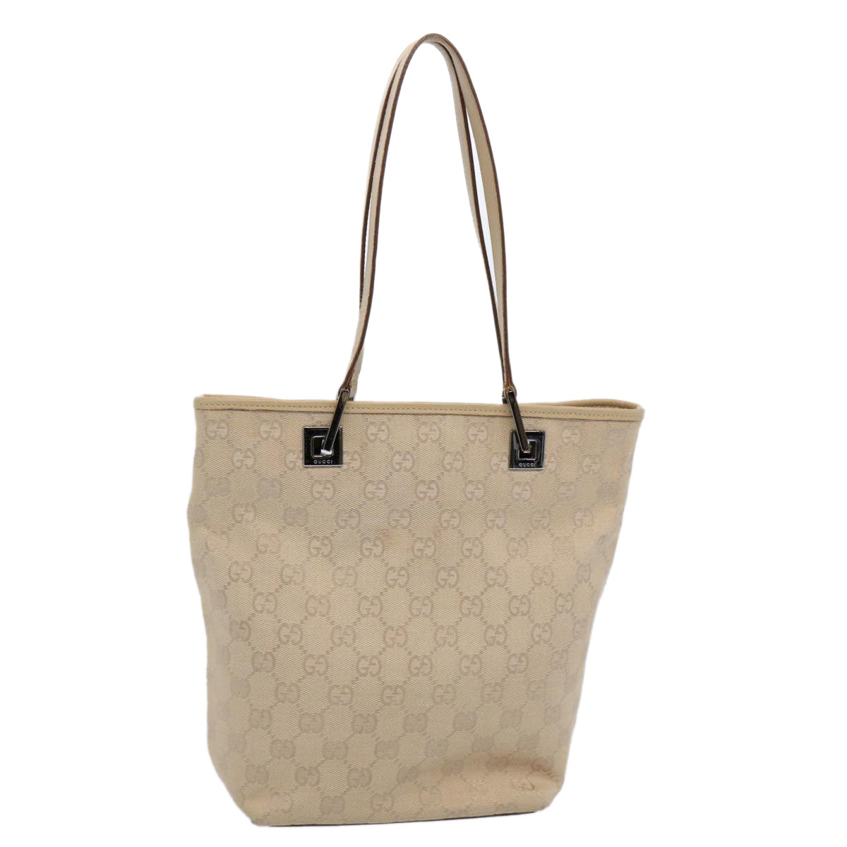 GUCCI GG Canvas Shoulder Bag Beige 31244 Auth 60061