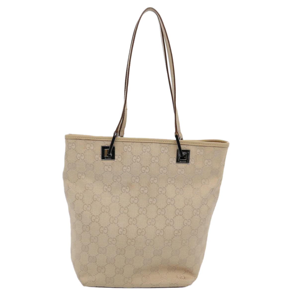 GUCCI GG Canvas Shoulder Bag Beige 31244 Auth 60061