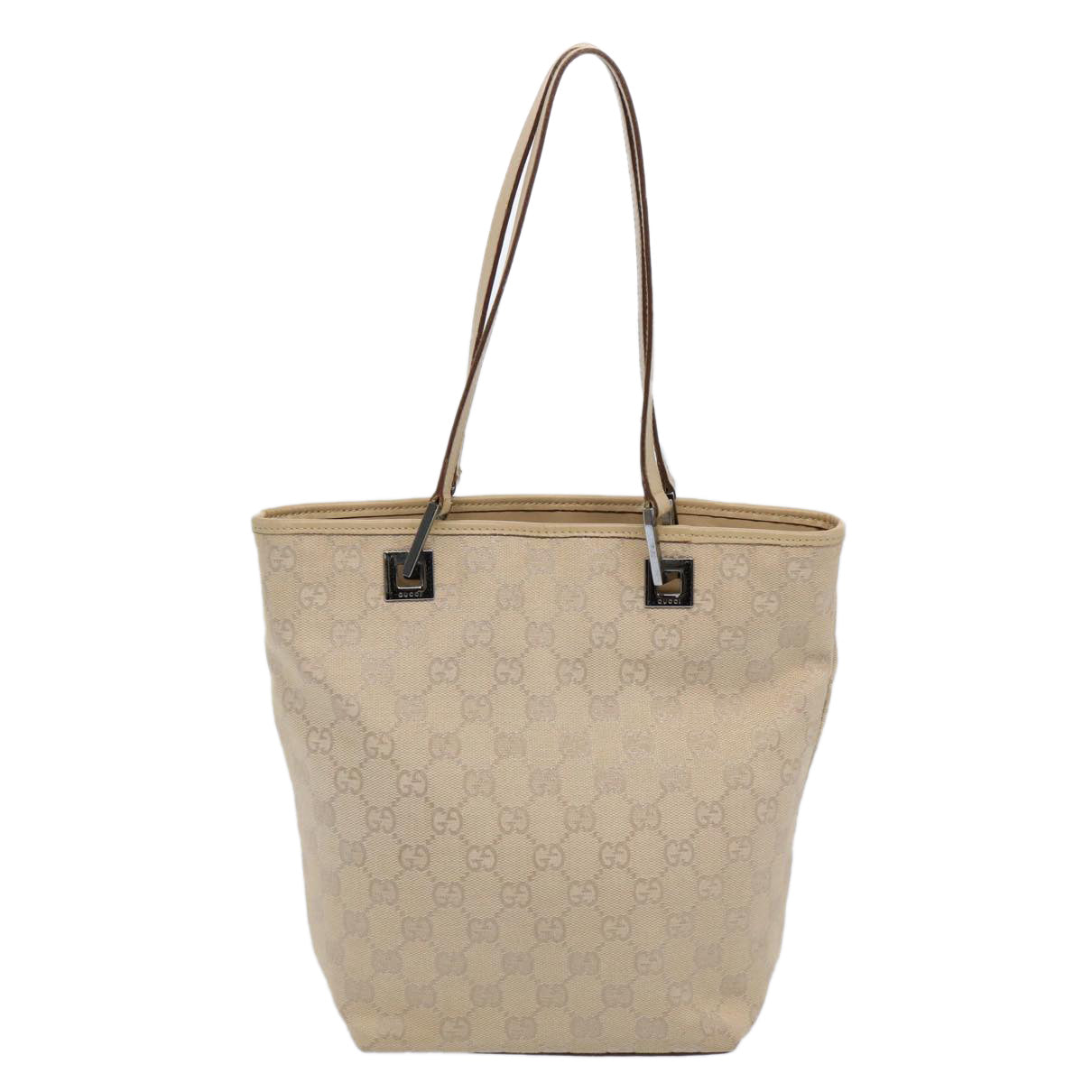 GUCCI GG Canvas Shoulder Bag Beige 31244 Auth 60061