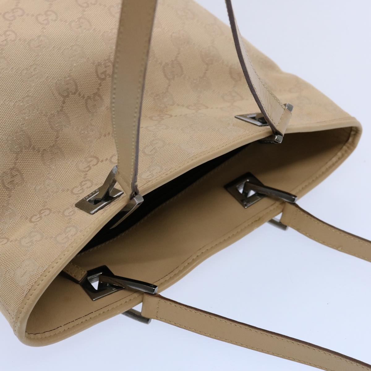 GUCCI GG Canvas Shoulder Bag Beige 31244 Auth 60061