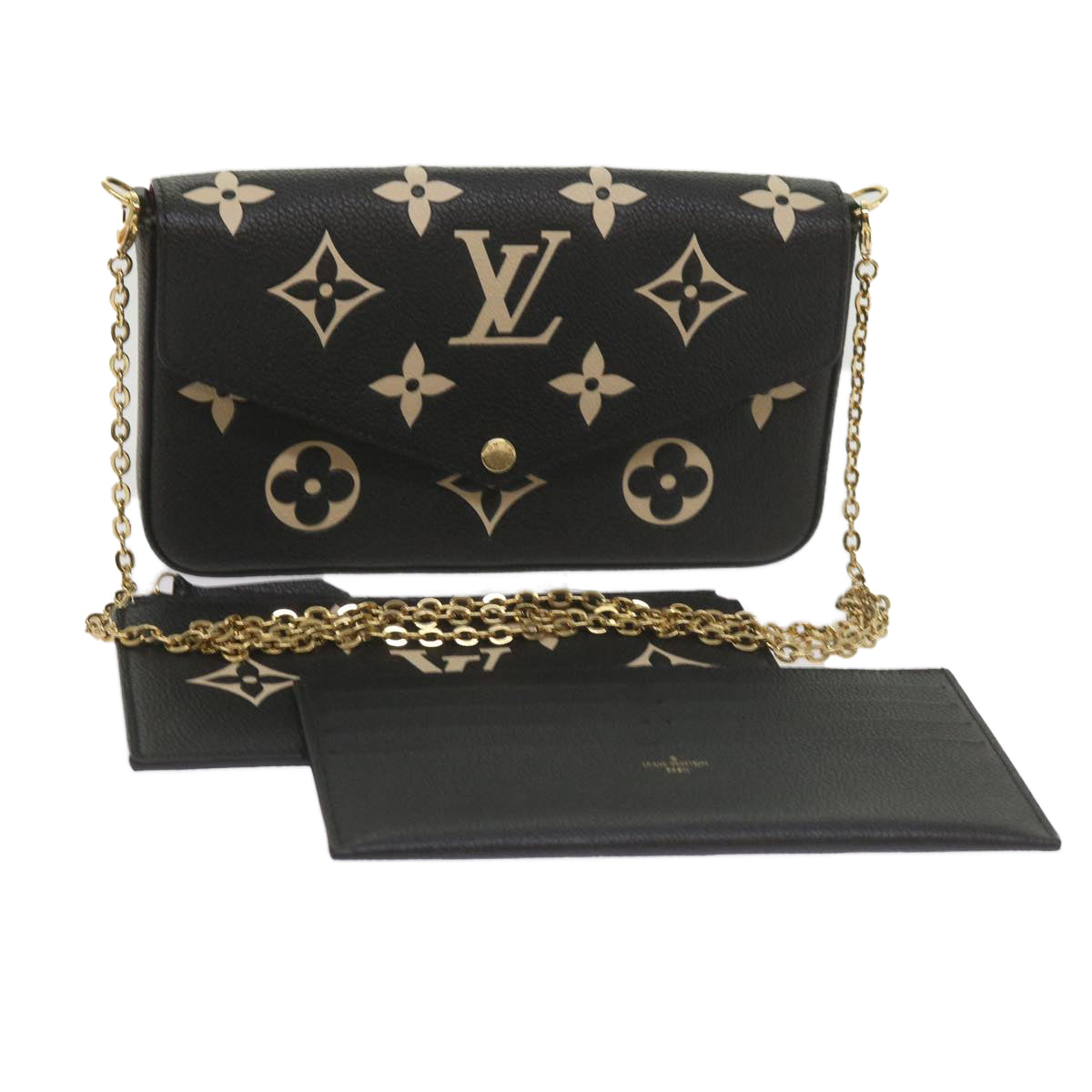 LOUIS VUITTON Monogram Empreinte Giant Felice Bag Black M80482 LV Auth 60079S