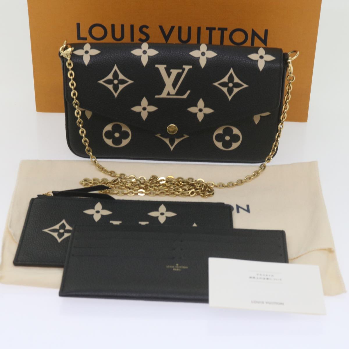 LOUIS VUITTON Monogram Empreinte Giant Felice Bag Black M80482 LV Auth 60079S