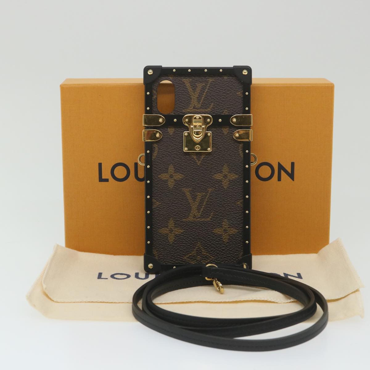 LOUIS VUITTON Monogram iPhone X/XS Eye Trunk Light iPhone Case M67892 Auth 60116