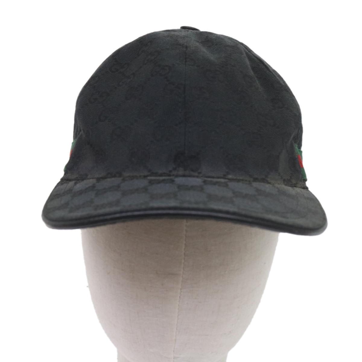 GUCCI GG Canvas Web Sherry Line Cap L Size Red Black Green 200035 Auth 60126 - 0