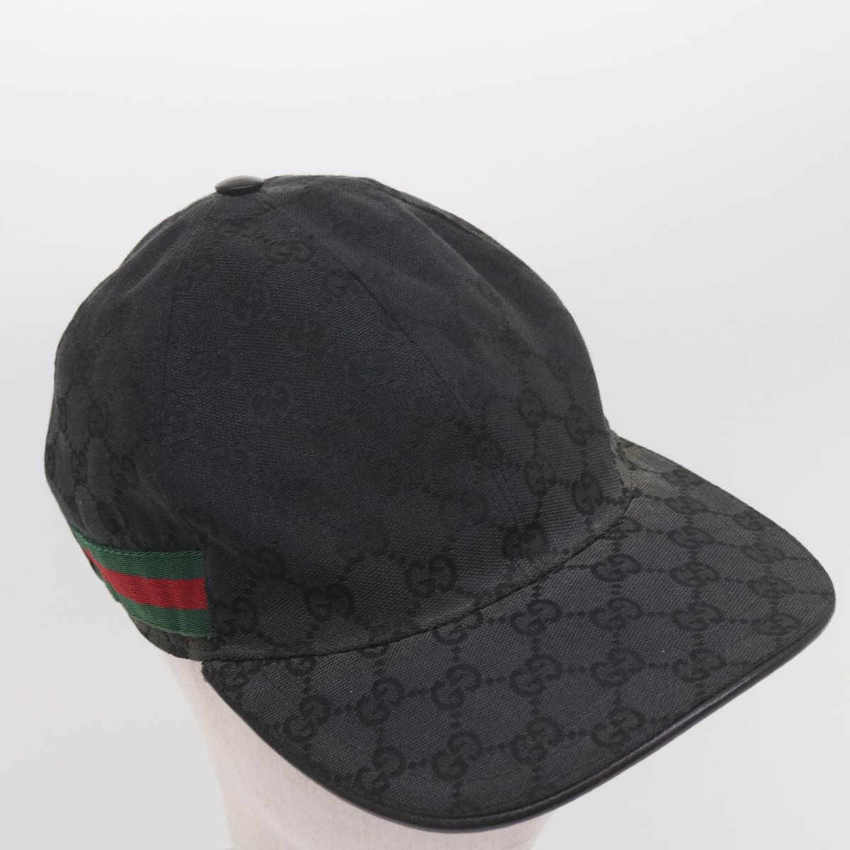 GUCCI GG Canvas Web Sherry Line Cap L Size Red Black Green 200035 Auth 60126