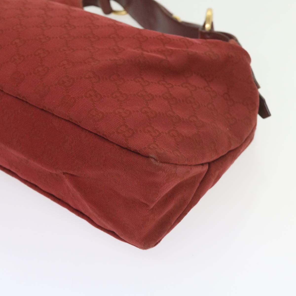 GUCCI GG Canvas Shoulder Bag Red 115867 Auth 60152