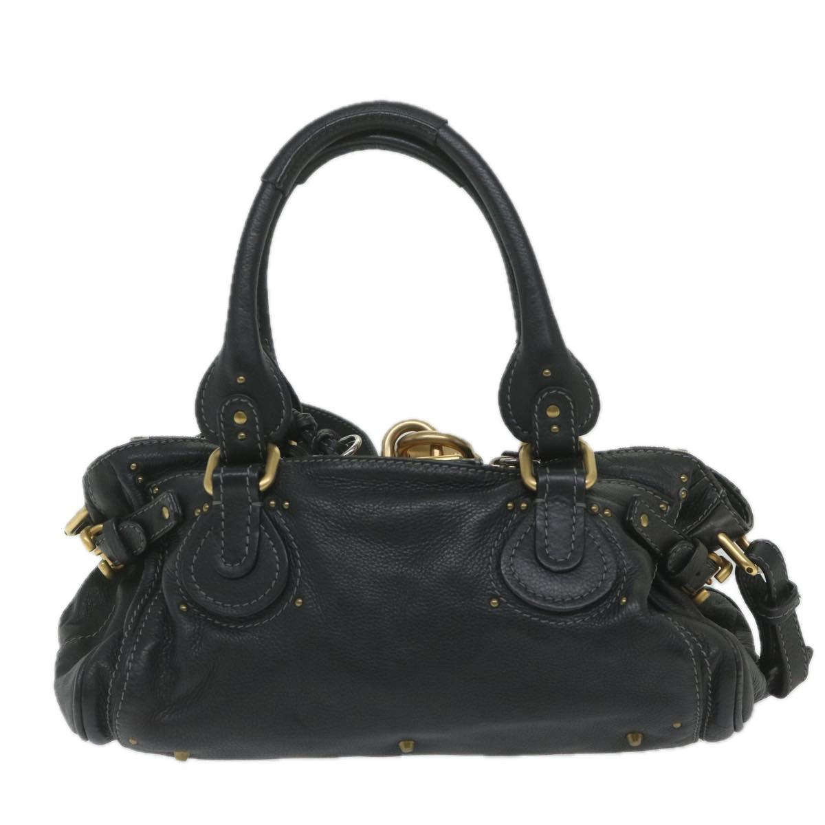 Chloe Paddington Hand Bag Leather 2way Black Auth 60174 - 0