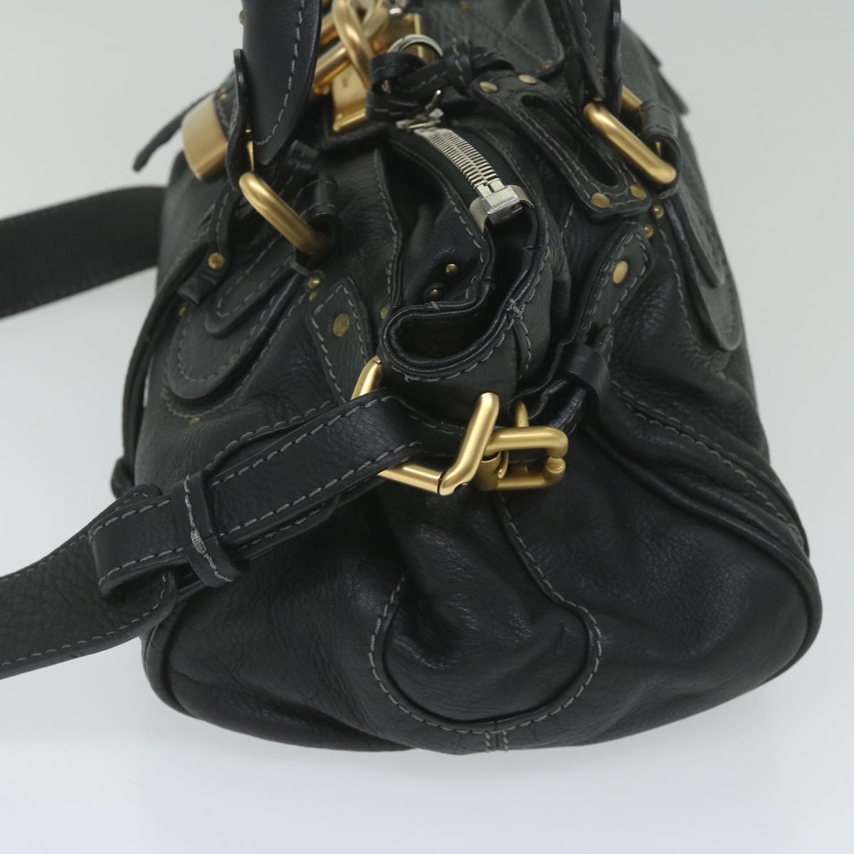 Chloe Paddington Hand Bag Leather 2way Black Auth 60174