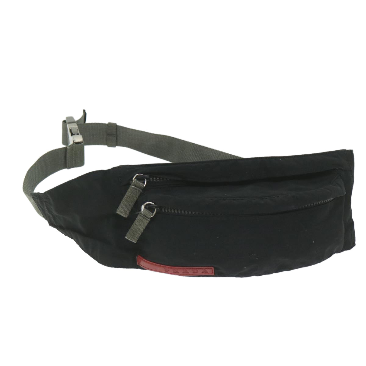 PRADA Sports Waist bag Nylon Black Auth 60186