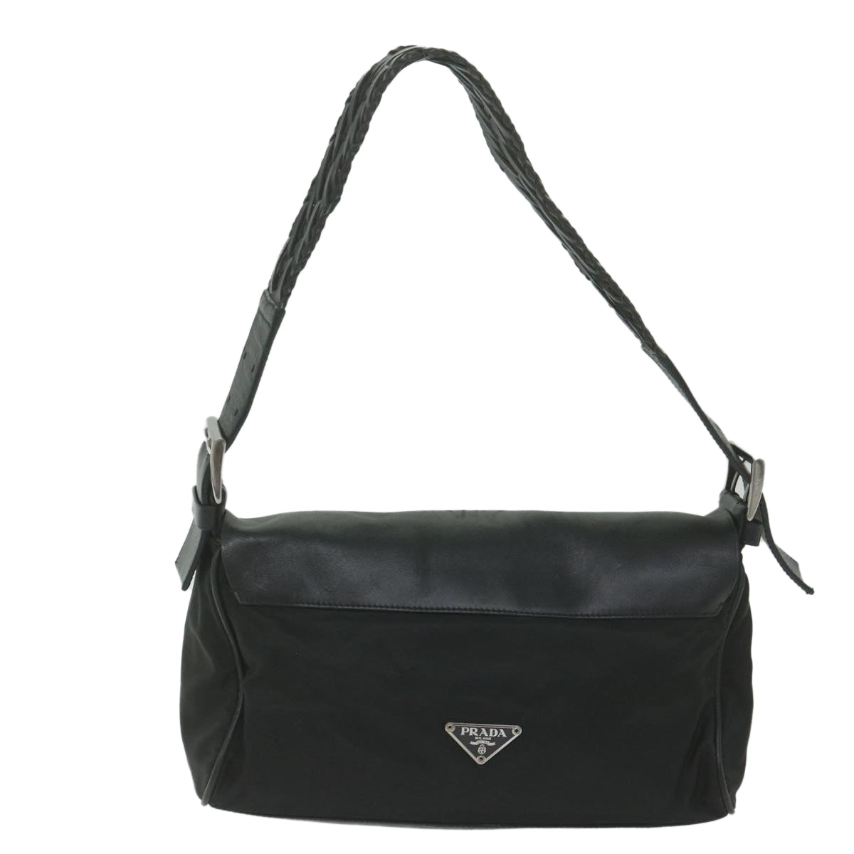 PRADA Shoulder Bag Nylon Black Auth 60190