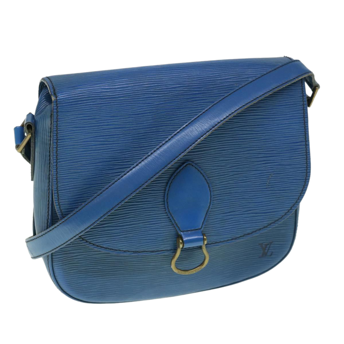 LOUIS VUITTON Epi Saint Cloud GM Shoulder Bag Blue M52195 LV Auth 60223