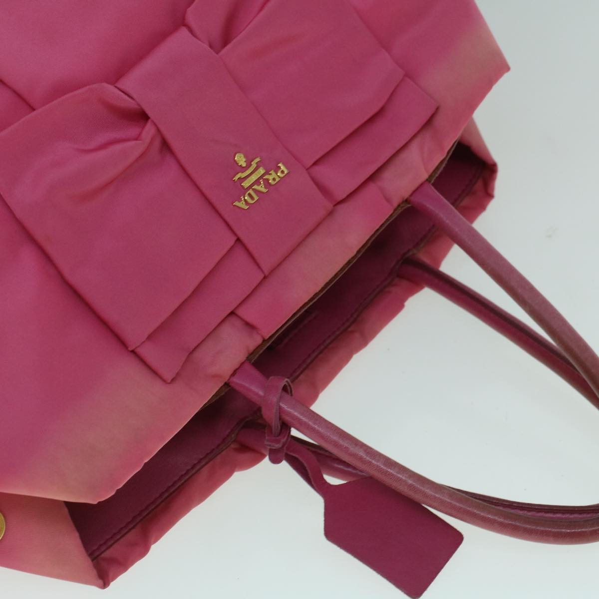 PRADA Hand Bag Nylon Pink Auth 60248