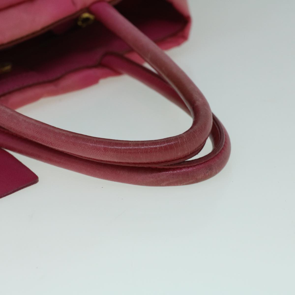 PRADA Hand Bag Nylon Pink Auth 60248