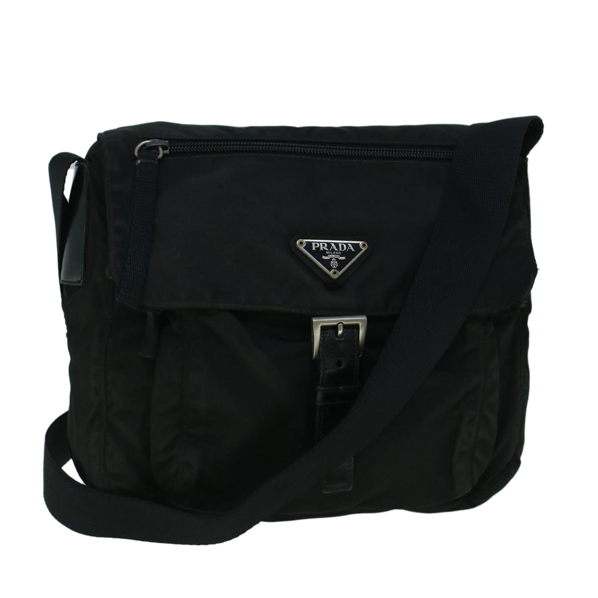 PRADA Shoulder Bag Nylon Black Auth 60249