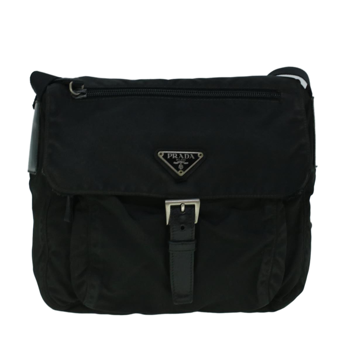 PRADA Shoulder Bag Nylon Black Auth 60249