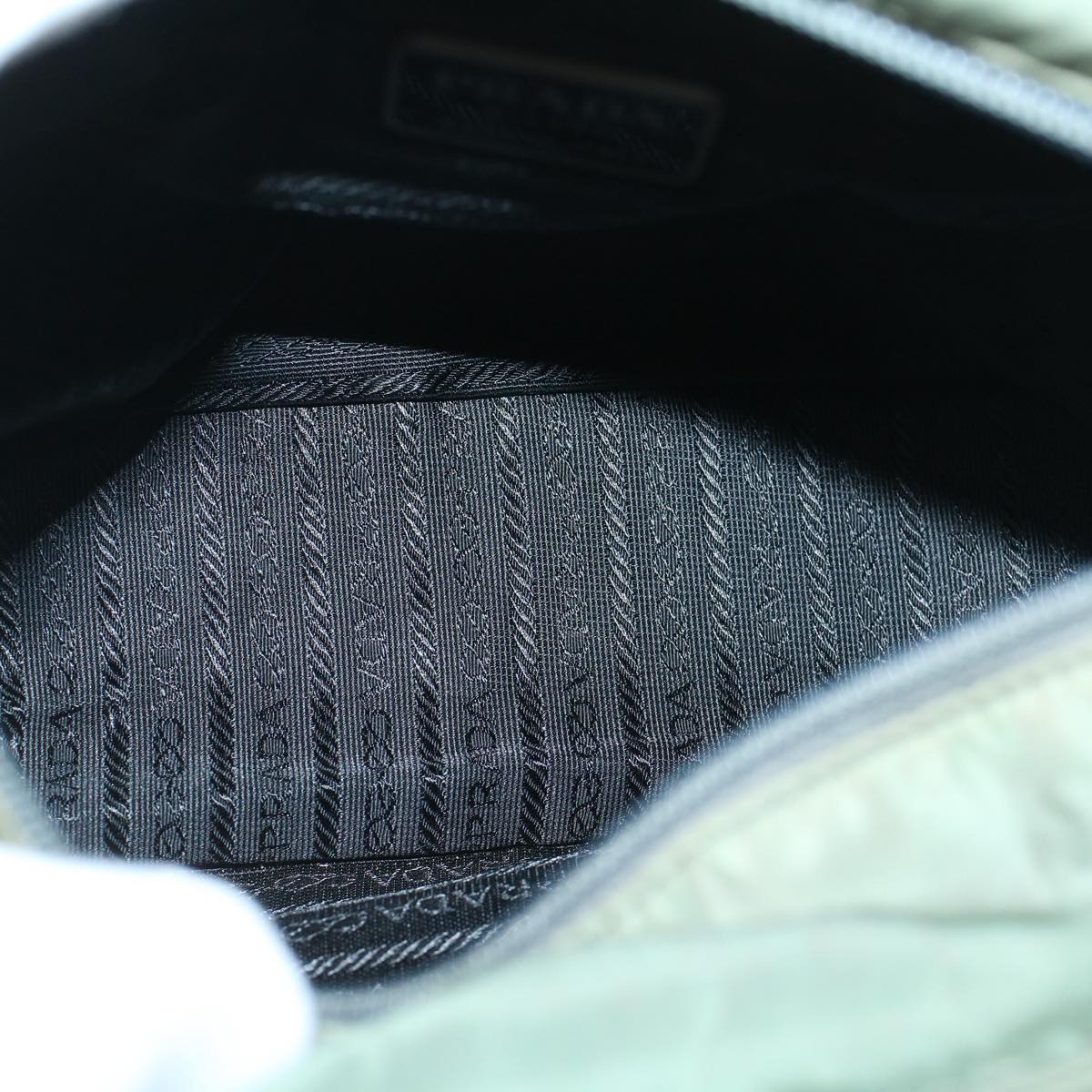 PRADA Hand Bag Nylon Khaki Auth 60252