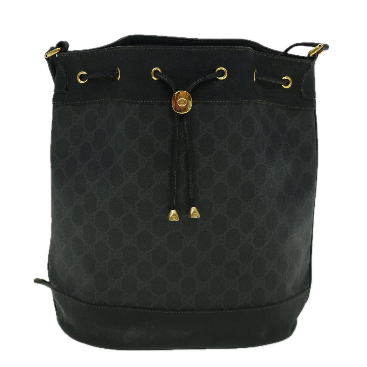 GUCCI GG Canvas Shoulder Bag Coated Canvas Black Auth 60266 - 0