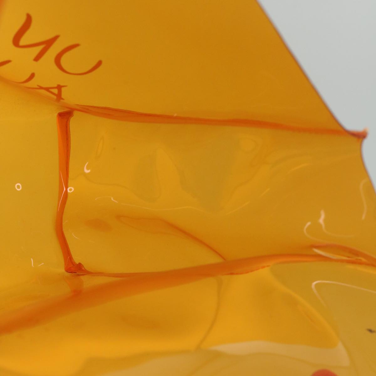 HERMES Vinyl Kelly Hand Bag Vinyl Orange Auth 60271