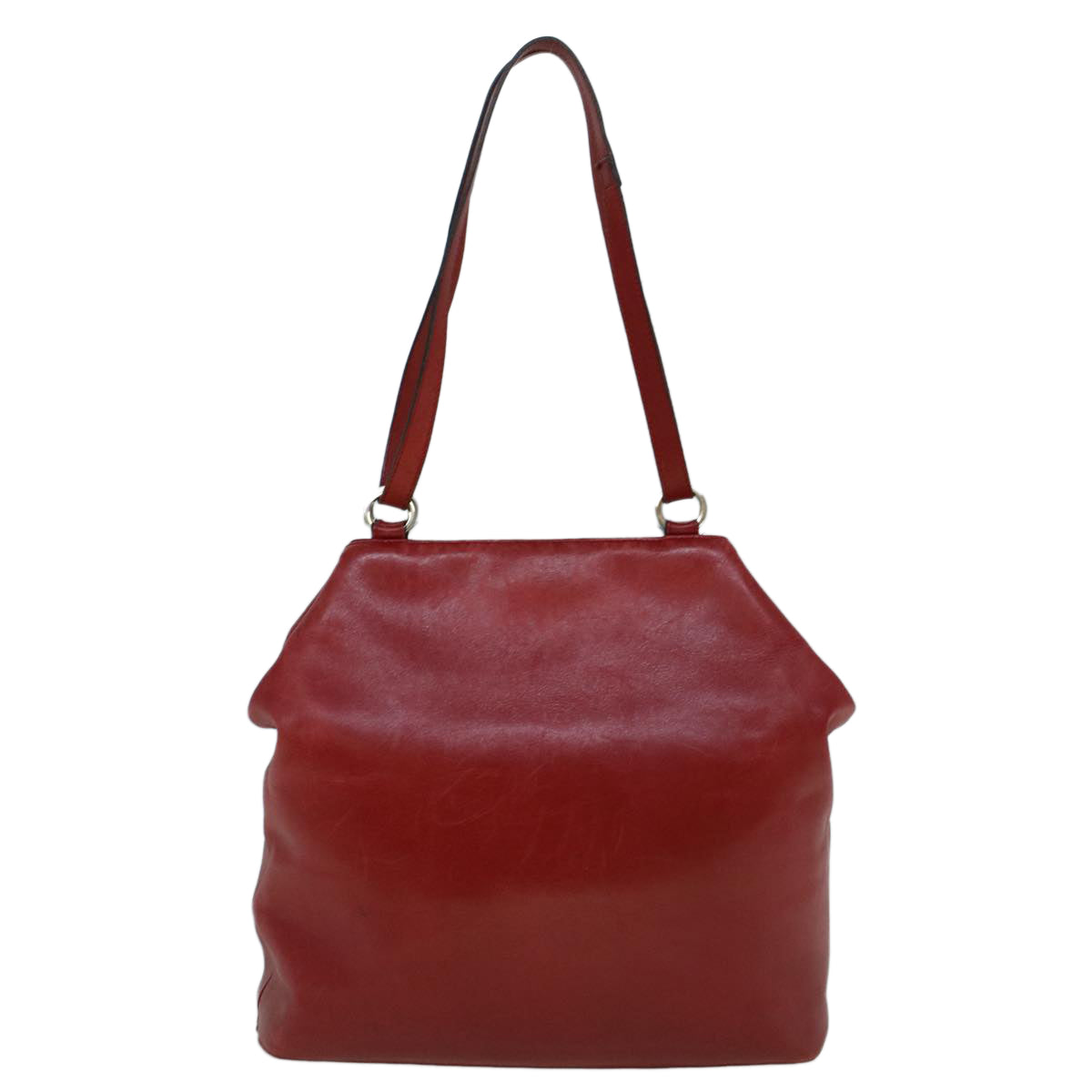 Salvatore Ferragamo Gancini Tote Bag Leather Red Auth 60279 - 0