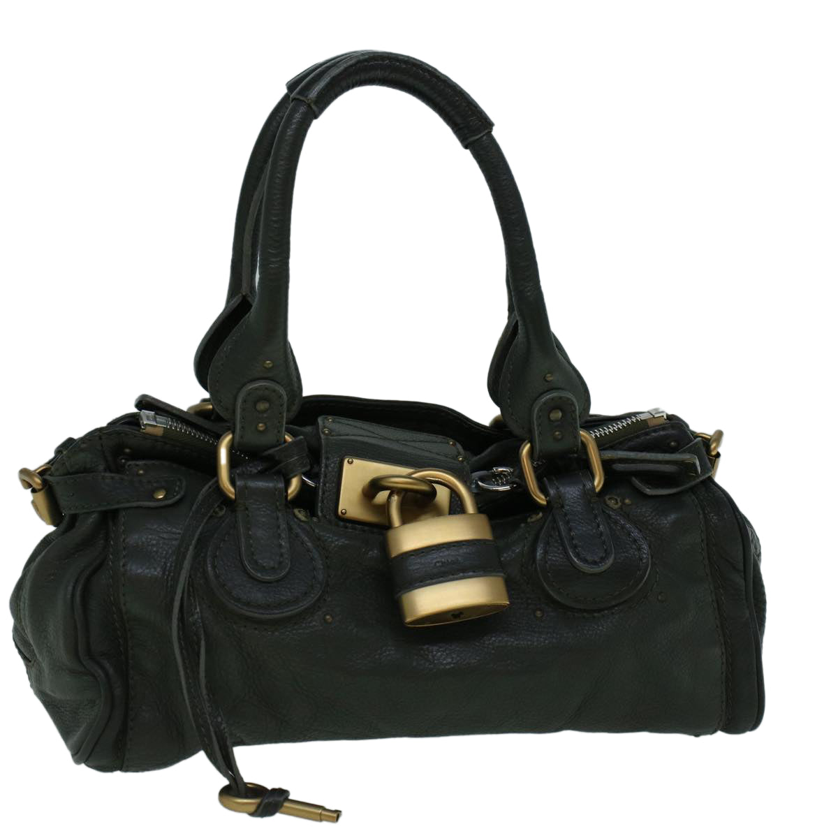 Chloe Paddington Hand Bag Leather Khaki Auth 60289