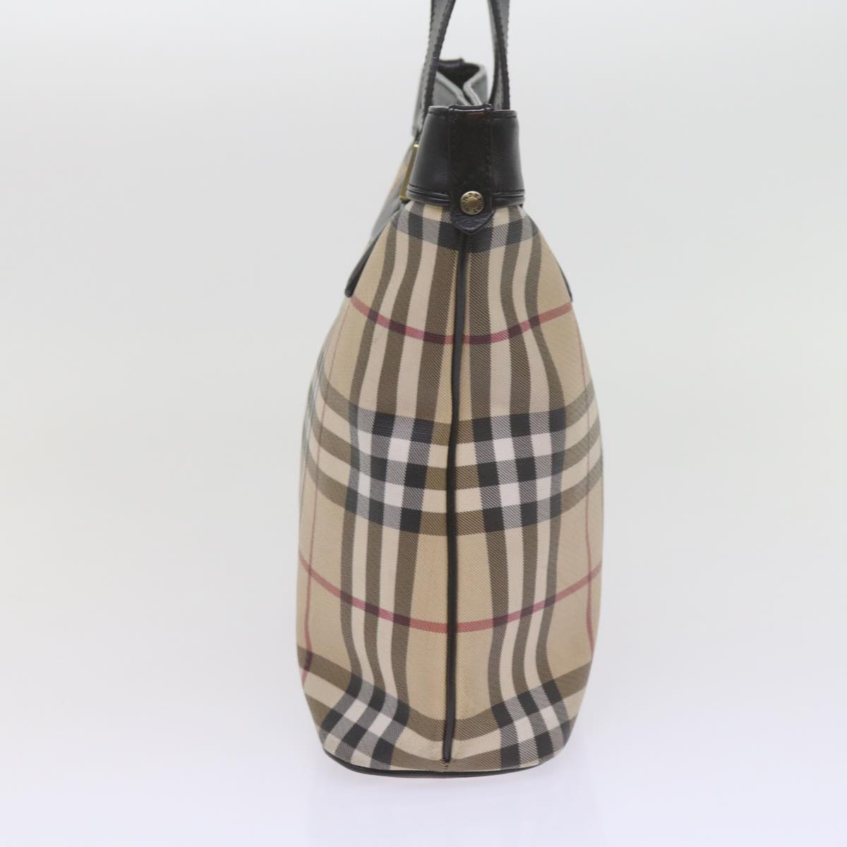 BURBERRY Nova Check Tote Bag Coated Canvas Beige Auth 60300