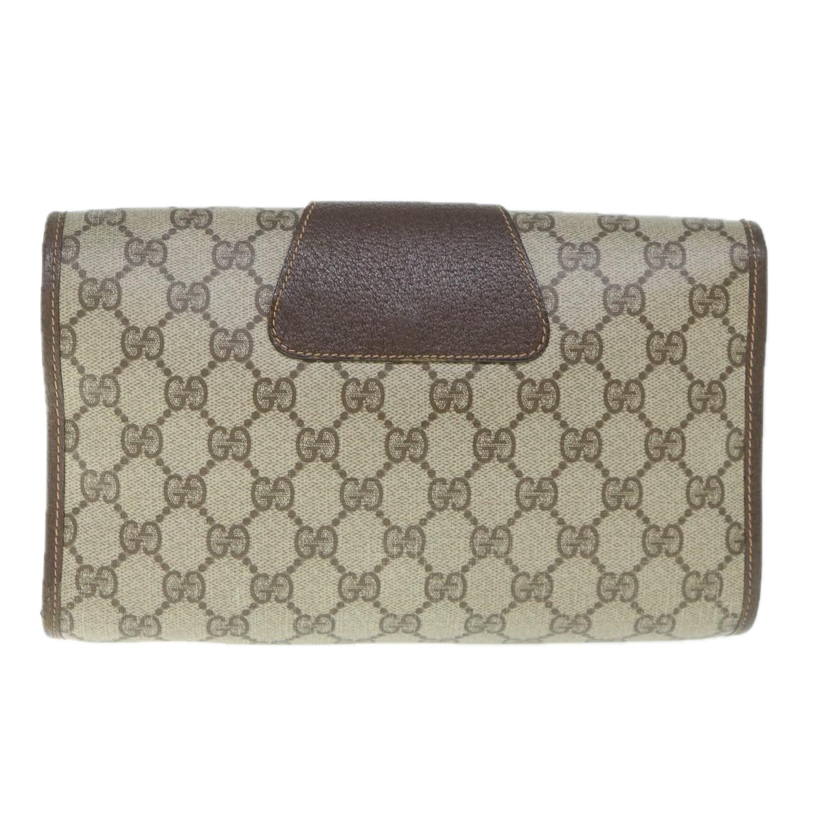 GUCCI GG Supreme Web Sherry Line Clutch Bag Beige Red 156 01 030 Auth 60301 - 0