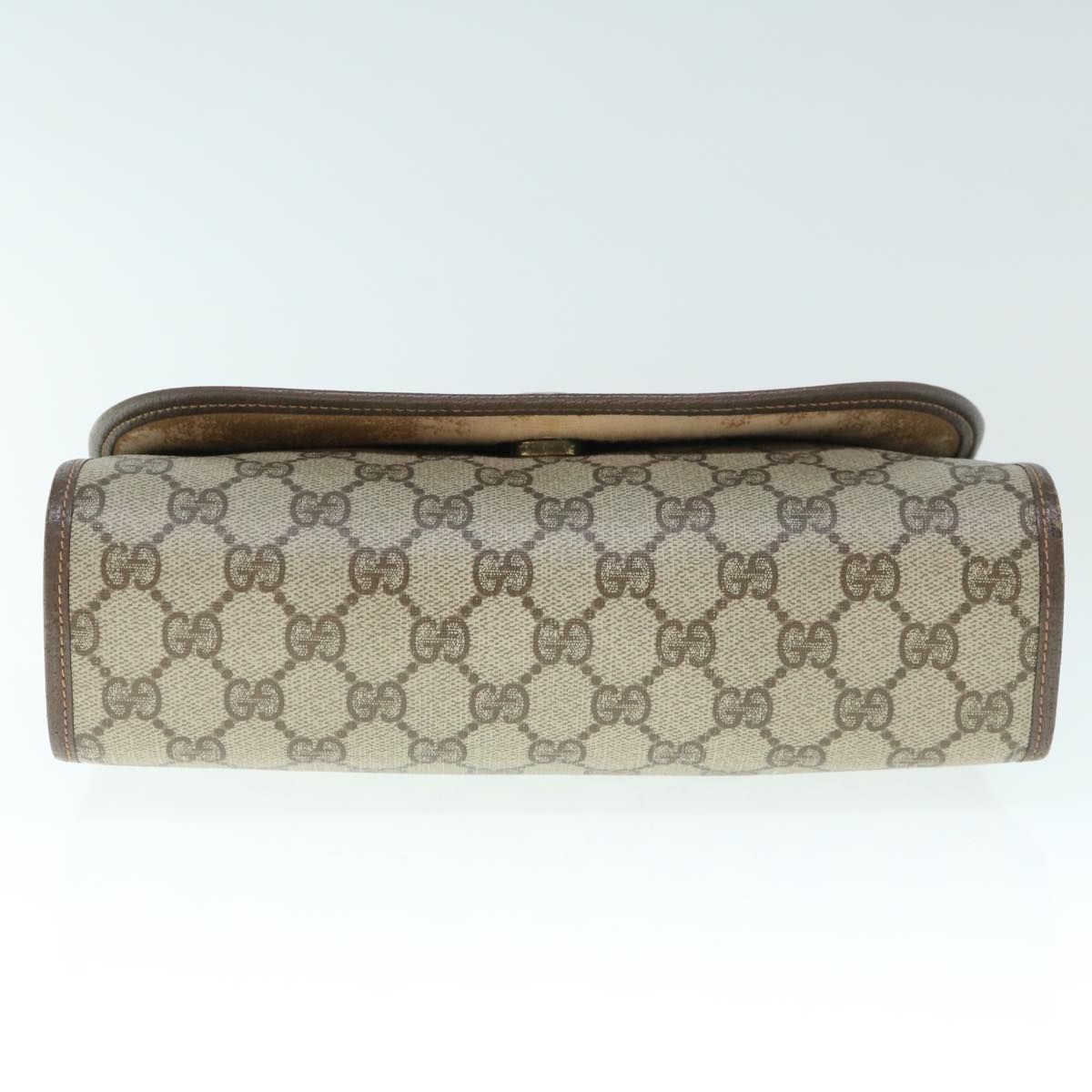 GUCCI GG Supreme Web Sherry Line Clutch Bag Beige Red 156 01 030 Auth 60301