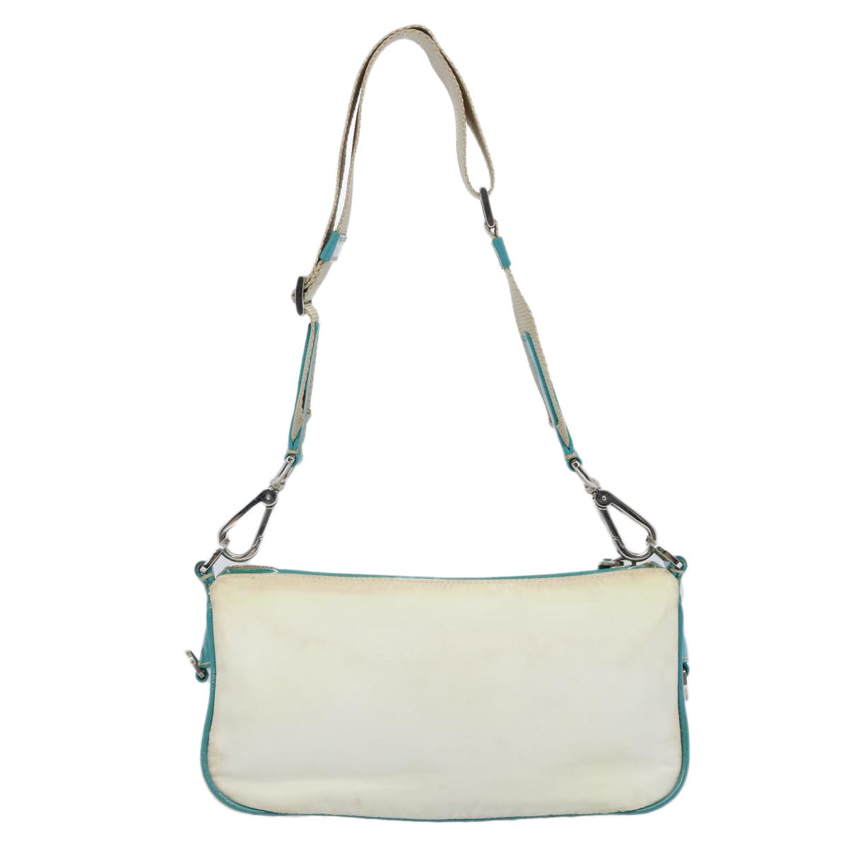 PRADA Shoulder Bag Nylon White Auth 60312