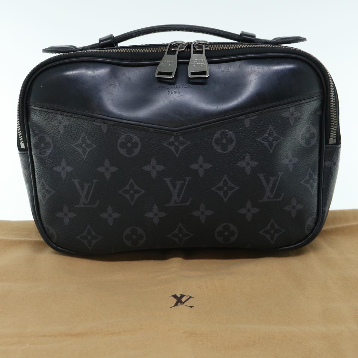 LOUIS VUITTON Monogram Eclipse Bum Bag Shoulder Bag M42906 LV Auth 60313