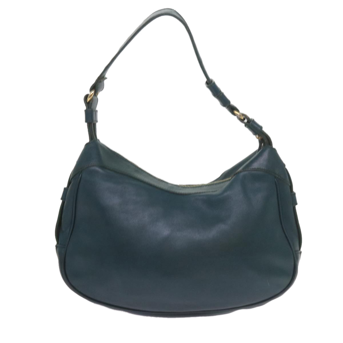 CELINE Shoulder Bag Leather Blue Auth 60323 - 0