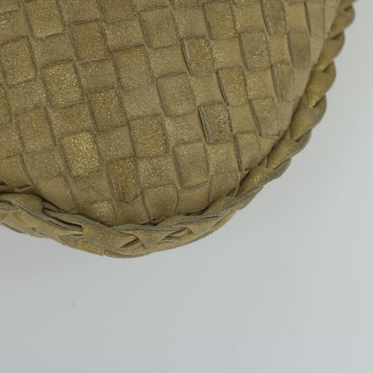 BOTTEGAVENETA INTRECCIATO Hobo Shoulder Bag Leather Gold Tone Auth 60324
