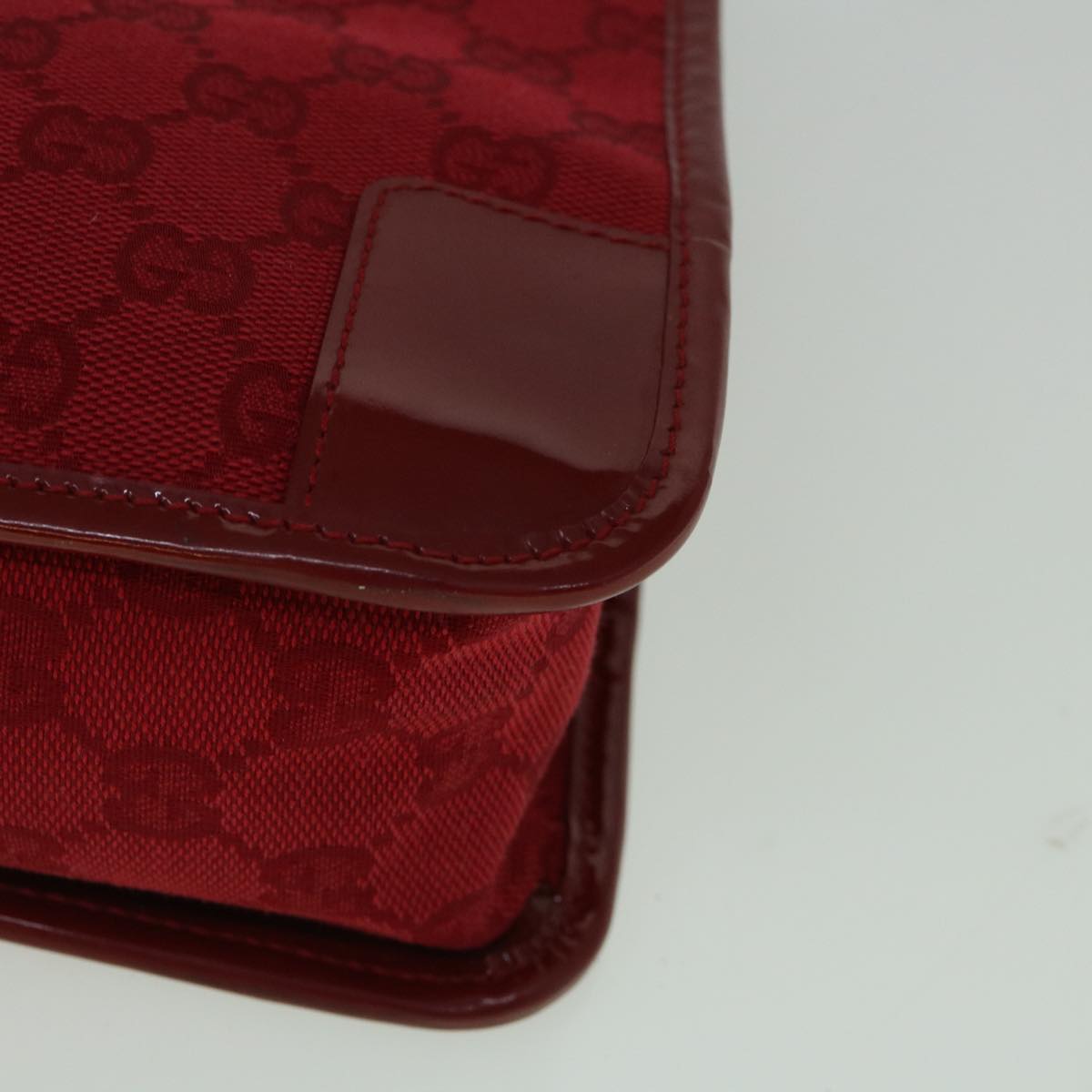 GUCCI GG Canvas Hand Bag Red 000 0856 3444 Auth 60342