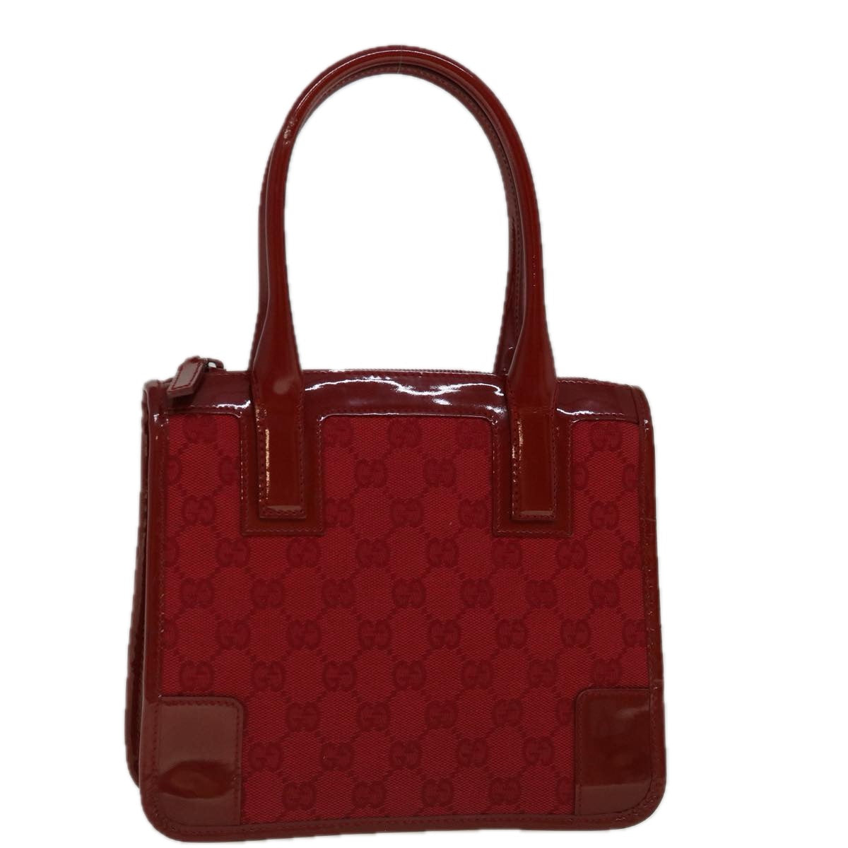 GUCCI GG Canvas Hand Bag Red 000 0856 3444 Auth 60342